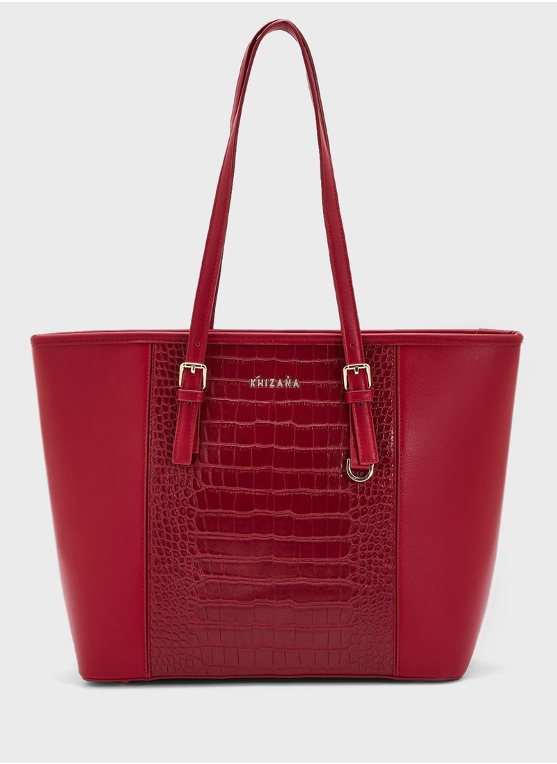 Khizana Croc Panel Tote Bag  - Image 1
