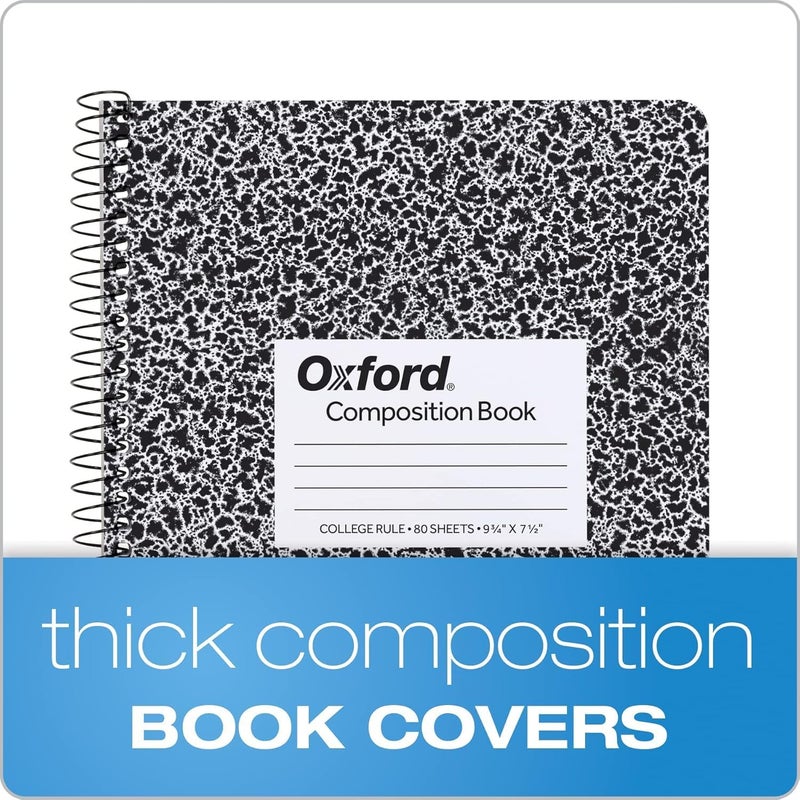 Oxford Composition Notebooks, School Supplies, Notebooks for School, College Ruled Paper, 9-3/4 x 7-1/2 Inches, School Comp Book (12 per Pack, Spiral Bound) - Image 3