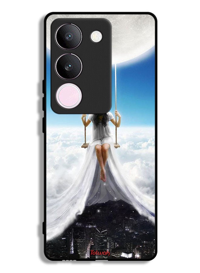 Tolwak vivo V29 Protective Case Cover Moon Clouds Town Art - Image 1