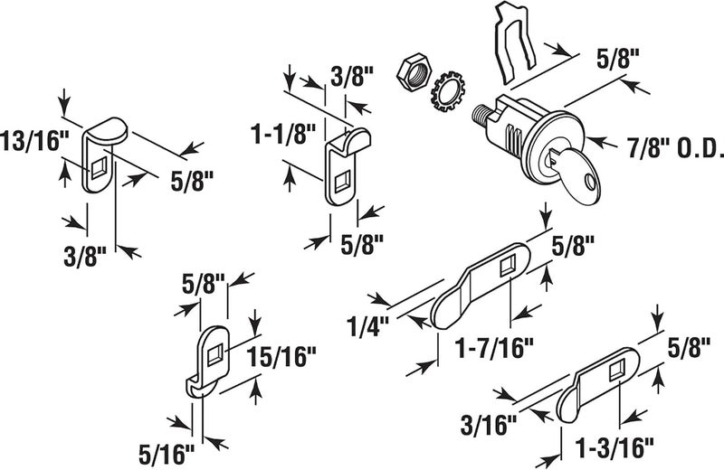 PRIMELINE S 4140 Mailbox Lock – Replacement, Multipurpose Mailbox Lock for Several Brands – ILCO 1003M Keyway, Opens Counter-Clockwise with 90º Rotation, Nickel Finish (1 Set) - Image 2