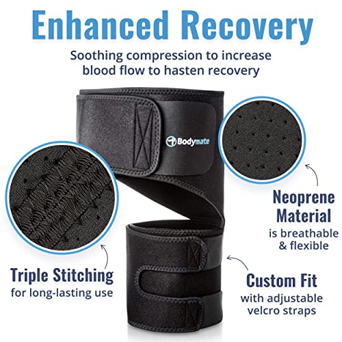BODYMATE Hip Brace and Sciatica Pain Relief Devices - Sacroiliac Belt, Compression Wrap for Thigh, Hamstring, Joints, Hip Pain - Adjustable Sciatic Nerve Brace for Men and Women (Medium, 32-44 Inches) - Image 3