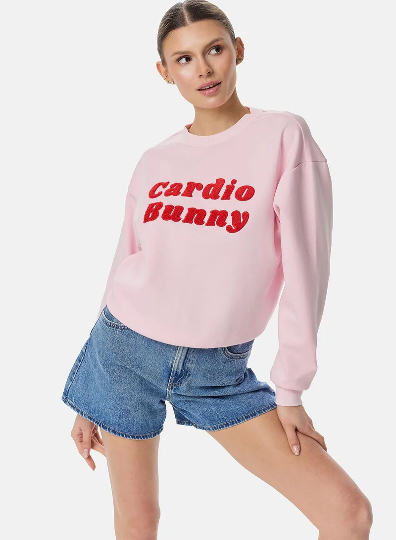كارديو باني Cardio Bunny Retro Script Sweatshirt