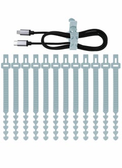 Generic Self-Locking Silicone Cable Ties, 9.5Inch Long Cord Organizer for Phone, Computer, TV, All Appliances, Multi-Purpose Wire Management in Home, Kitchen, Office, School, Workshop 12pcs  (Blue)  - Image 1