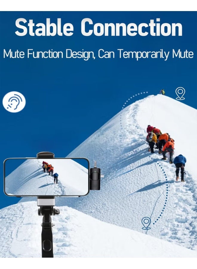 Wireless Lavalier Microphone - 3 in 1 Microphone Tik Tok Live Mobile Video Recording 2.4G Noise Cancelling Mini Microphone - For iPhone / Android / Camera - Image 4