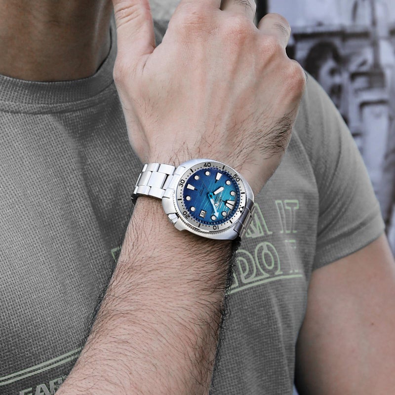 ADDIESDIVE Mens Automatic Dive Watch Stainless Steel NH35A Mechanical Movement 200M Waterproof Blue Deep Sea Dial - Image 5