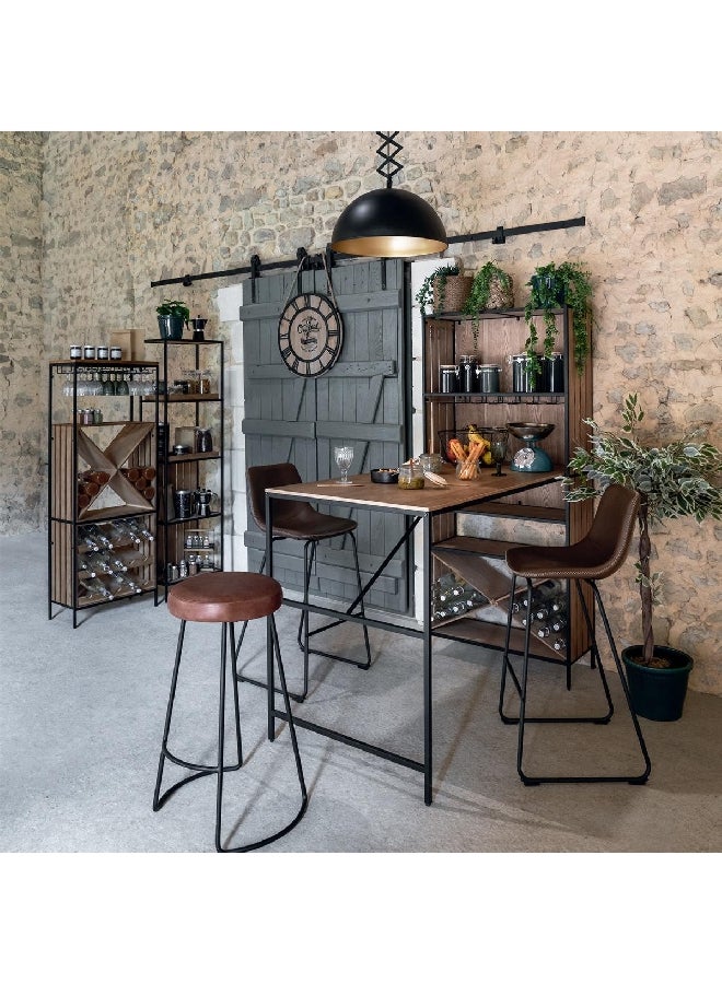 atmosphera Lois Elegant Design Polyurethane Adjustable Bar Chair Brown 101.5 x 34.5 x 40.5 cm 156926B  - Image 3
