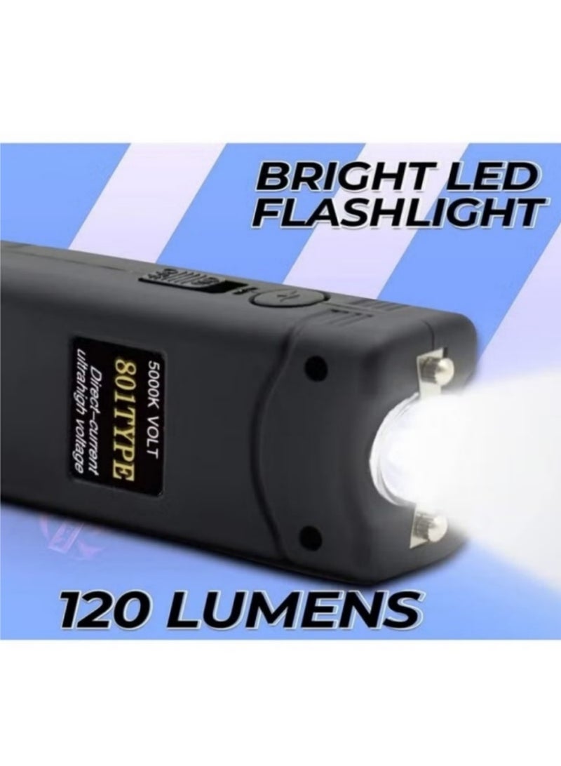 Multi-Function Rechargeable Flashlight Keychain – Black - Image 2