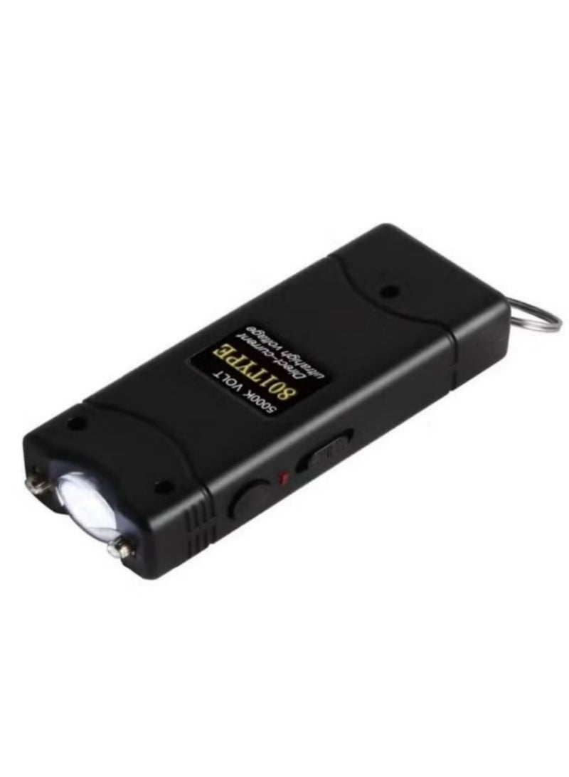 Multi-Function Rechargeable Flashlight Keychain – Black - Image 1