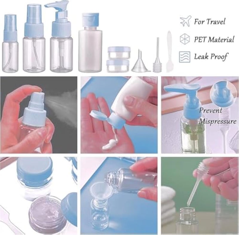 Travel Bottles for Cosmetics - 5 Bottles Empty Refillable Plastic Bottles Leak Proof Travel Size for Shampoo Conditioner Cosmetics Shower Gel - Image 4