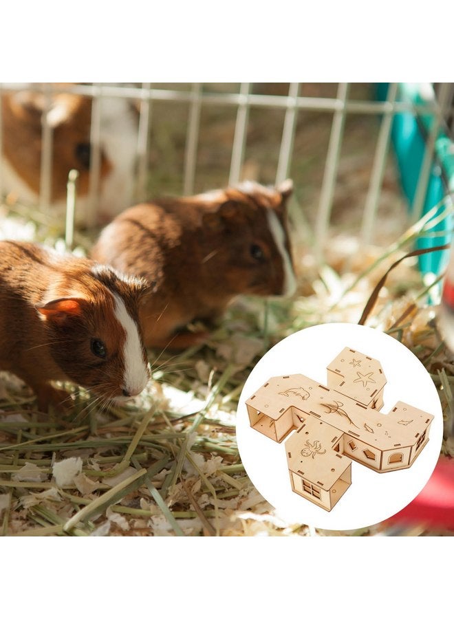INOOMP Hamster Tunnel Toy Wooden Chinchilla Hamster Tubes and Tunnels Kit Maze Tunnel Toy Pet Exercising Toy Creative Maze House Pet Dwarf Maze Playground Pet Tunnel Gerbil - Image 5