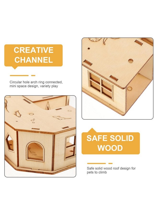 INOOMP Hamster Tunnel Toy Wooden Chinchilla Hamster Tubes and Tunnels Kit Maze Tunnel Toy Pet Exercising Toy Creative Maze House Pet Dwarf Maze Playground Pet Tunnel Gerbil - Image 4