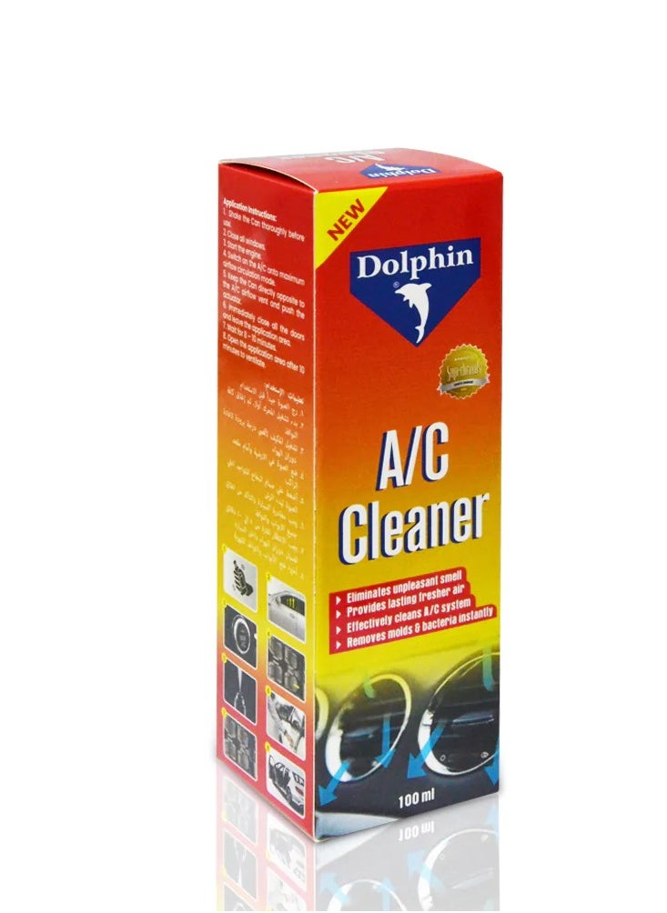 Dolphin Car AC Cleaner Spray 100ML – Removes Odor, Anti-Bacterial Formula, Fast & Easy Air Conditioner Cleaning for Cars  - Image 1