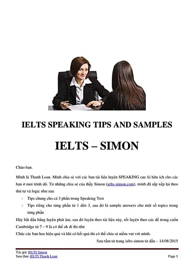 Ielts Speaking Tips and Samples - Ielts Simon 