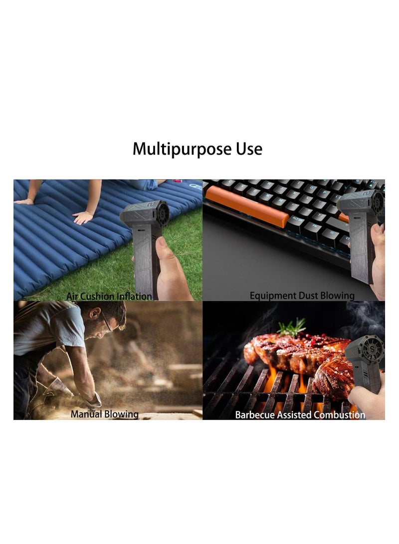 Jet Dry Mini Blower, 130000 RPM Portable Mini Jet Blower, Super Jet Fan Adjustable Speeds and Rechargeable, Cordless Jet Blower Car Dryer with Large Battery, and Type-C Fast Charging