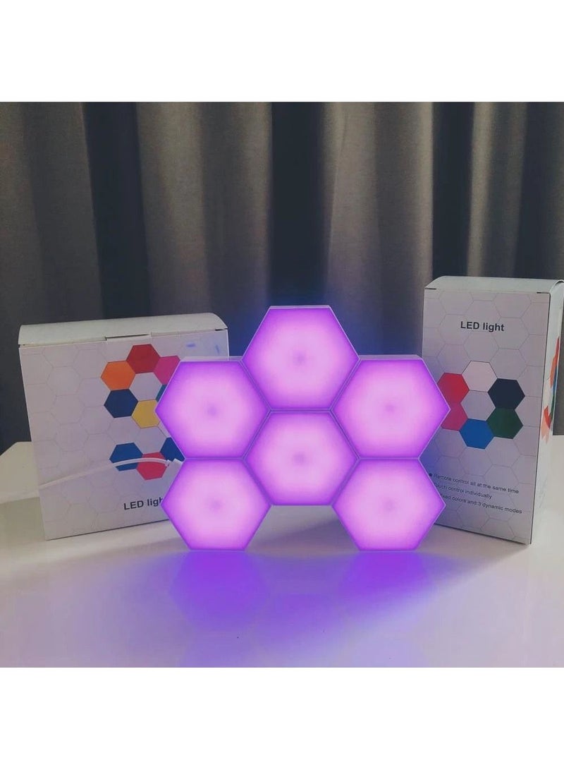 10-Piece Honeycomb Design Hexagonal LED Touch Quantum Light Set RGB Color - Image 3
