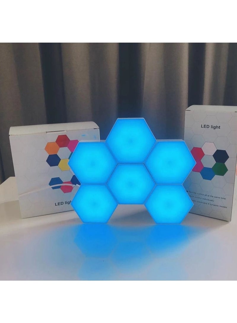 10-Piece Honeycomb Design Hexagonal LED Touch Quantum Light Set RGB Color - Image 4