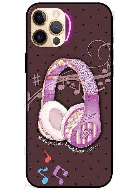 iPhone 12 Pro Max 6.7" Protective Case Cover Smart Series for iPhone 12 Pro Max She's Got Her headphones On
