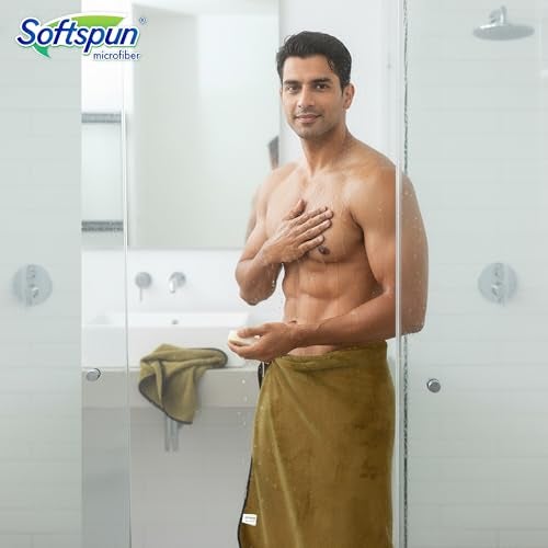 SOFTSPUN Microfiber Bath Towel 1 pc 280 GSM 70X140 Olive Green! Ultra Absorbent Super Soft & Lightweight Quick Drying for Men & Women Daily Use Extra Large Size Unisex. - Image 5