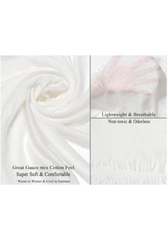 Generic Damen Sommer Schals Baumwolle Leichte Groe Lange Gaze Damenschal Eleganter Plain Tcher  - Image 2