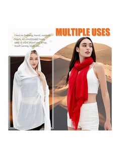 Generic Damen Sommer Schals Baumwolle Leichte Groe Lange Gaze Damenschal Eleganter Plain Tcher  - Image 3