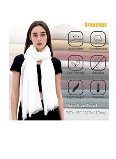 Generic Damen Sommer Schals Baumwolle Leichte Groe Lange Gaze Damenschal Eleganter Plain Tcher  - Image 4