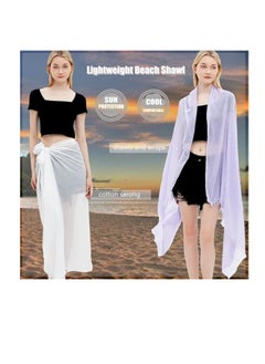 Generic Damen Sommer Schals Baumwolle Leichte Groe Lange Gaze Damenschal Eleganter Plain Tcher  - Image 5
