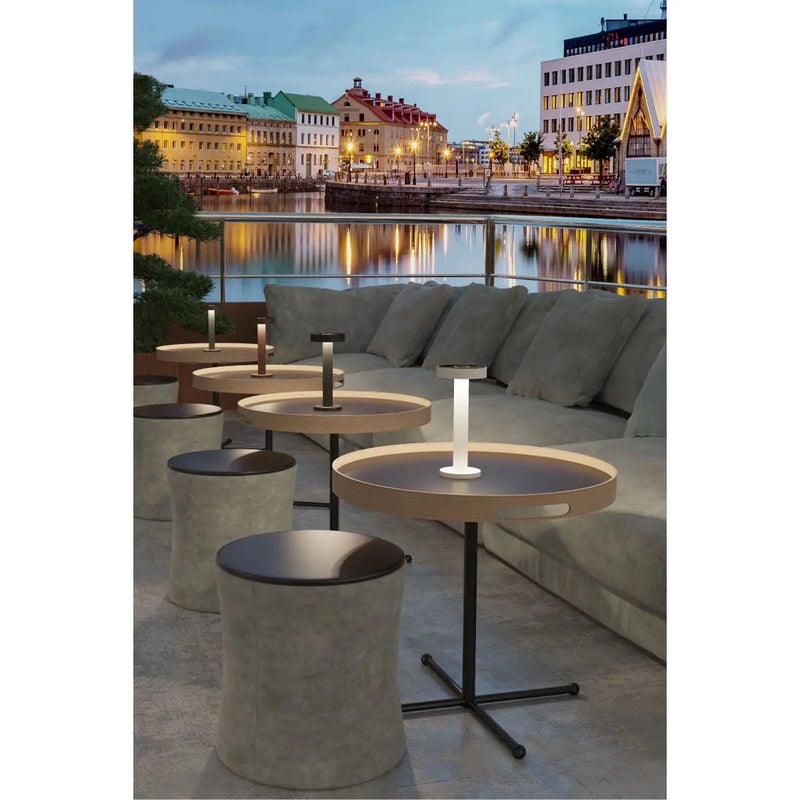 Sompex Boro Rechargeable Table Lamp, Matte Finish | 2 warm white light colours | Stepless touch dimmer | IP65 (water-resistant) | Suitable for indoors and outdoors | Aluminium | (H 20 cm) - Black - Image 2