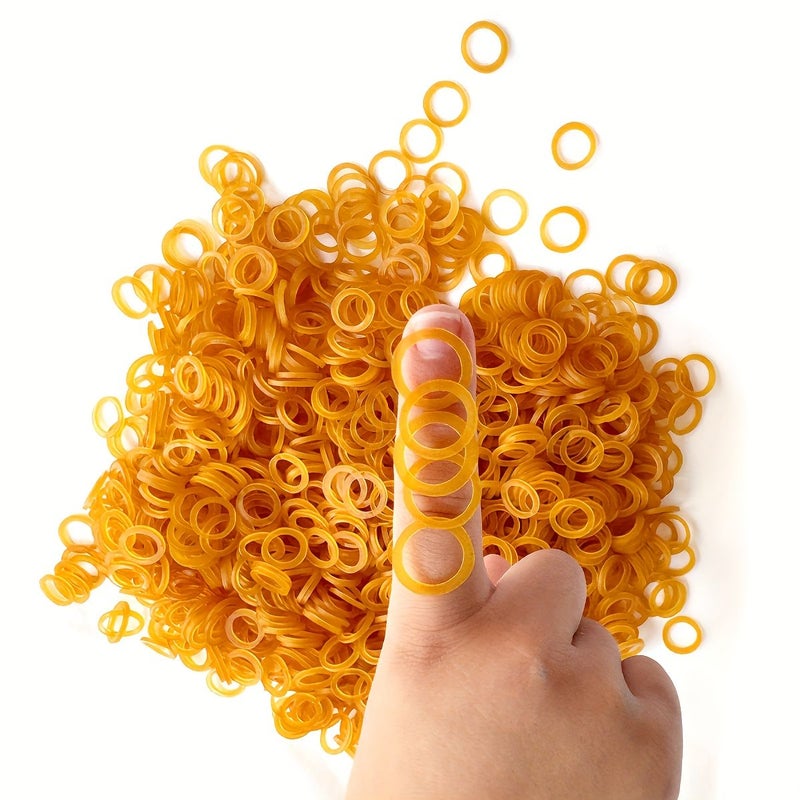 310pcs High Elasticity Yellow Rubber Bands 11mm Diameter for Office Industrial Use - Image 1