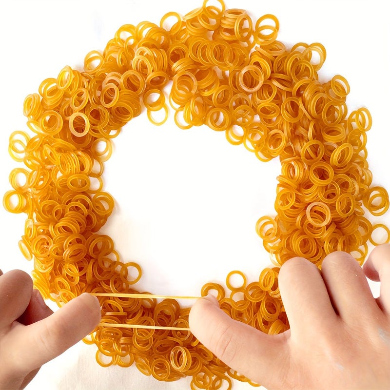 310pcs High Elasticity Yellow Rubber Bands 11mm Diameter for Office Industrial Use - Image 2
