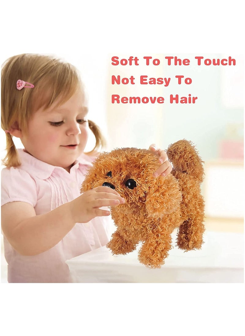 Excefore - Plush Interactive Toy, Electronic Pet, Plush Golden Retriever Toy Puppy Electronic Interactive Pet Dog, Can Walking, Barking, Tail Wagging, Stretching, Companion Animal for Kids (Teddy Dog) - Image 1