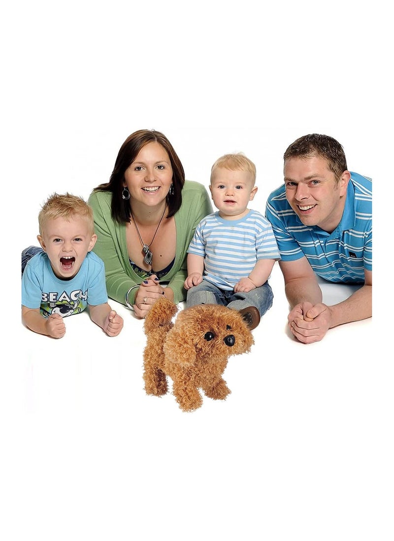 Excefore - Plush Interactive Toy, Electronic Pet, Plush Golden Retriever Toy Puppy Electronic Interactive Pet Dog, Can Walking, Barking, Tail Wagging, Stretching, Companion Animal for Kids (Teddy Dog) - Image 1