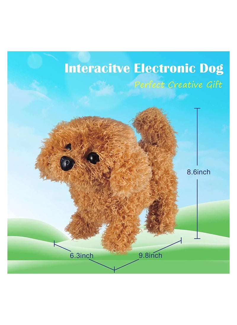 Excefore - Plush Interactive Toy, Electronic Pet, Plush Golden Retriever Toy Puppy Electronic Interactive Pet Dog, Can Walking, Barking, Tail Wagging, Stretching, Companion Animal for Kids (Teddy Dog) - Image 1