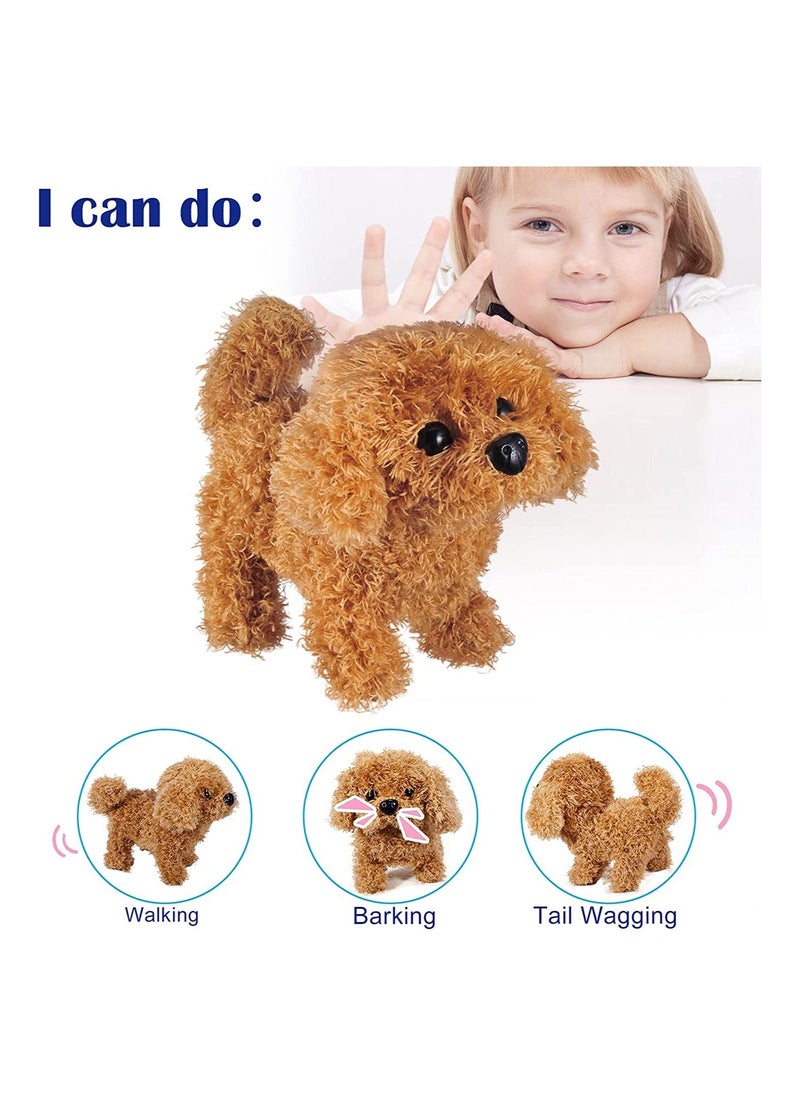 Excefore - Plush Interactive Toy, Electronic Pet, Plush Golden Retriever Toy Puppy Electronic Interactive Pet Dog, Can Walking, Barking, Tail Wagging, Stretching, Companion Animal for Kids (Teddy Dog) - Image 1