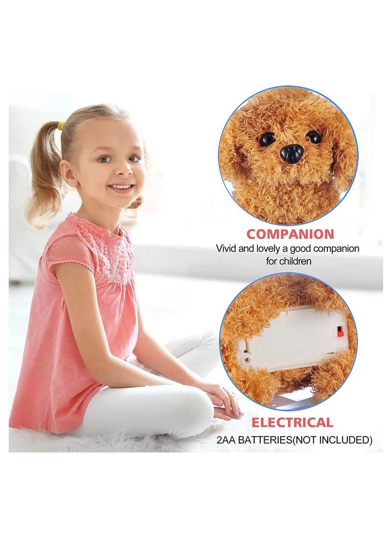 Excefore - Plush Interactive Toy, Electronic Pet, Plush Golden Retriever Toy Puppy Electronic Interactive Pet Dog, Can Walking, Barking, Tail Wagging, Stretching, Companion Animal for Kids (Teddy Dog) - Image 1