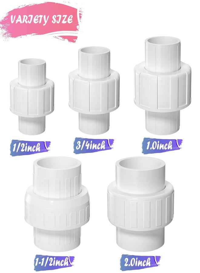 AODESTINY 2Inch PVC Union Coupling, 2PCS Furniture Grade PVC Union Pipe Fittings with EPDM O-Ring, White Slip PVC Union Coupling Adapter Schedule 40 for Irrigation, Pool & Spa System, indoor Plumbing Project - Image 5