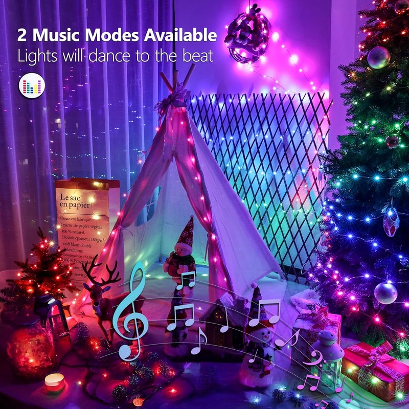 BrizLabs Christmas Fairy String Lights 33ft 100 LED Color Changing Christmas Fairy Lights with Remote Timer USB Rainbow Christmas Lights Green St Patricks Day Light for Xmas Halloween Party Wedding - Image 4