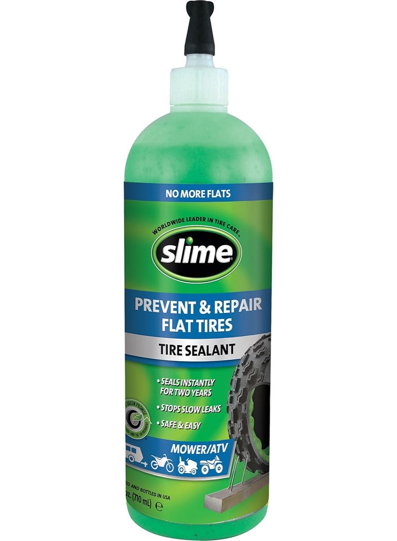 Slime Slime 10008 Flat Tire Puncture Repair Sealant, Prevent and Repair, Tubeless Mower and ATV Tires, Non-Toxic, eco-Friendly, 24 oz Bottle  - Image 1