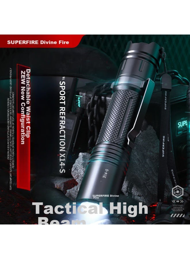 Supfire Flashlight, High Brightness, Long Battery Life, Outdoor Survival, Ultra-bright, Zoomable, Long-range, Military-grade, Outdoor Cycling, Compact, Home-use Light - Image 1