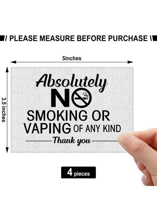 Shimeyao 4 Pcs No Smoking Signs Absolutely No Smoking No Vaping Of Any Kind Signs No Smoking Sign Includes Adhesive Strips For Easy Installation For Business Home Door Office Restaurant 3.5 X 5 Inch  - Image 3