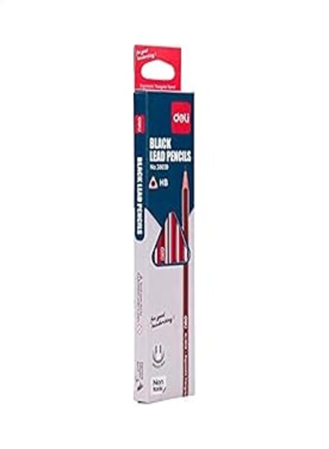 Deli 38039 black lead hb pencil with eraser - 12 pieces assorted colors