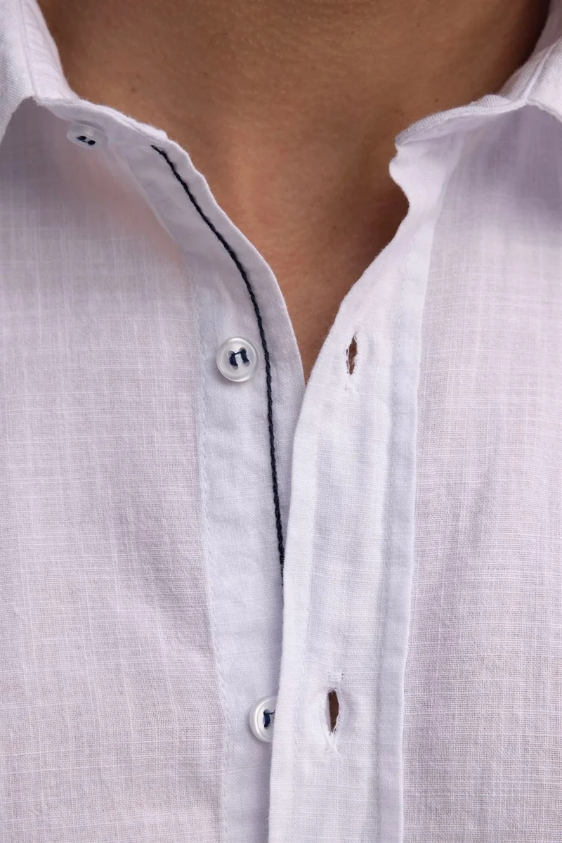 Tudors Classic Fit Long Sleeve Linen Plain Men's Shirt