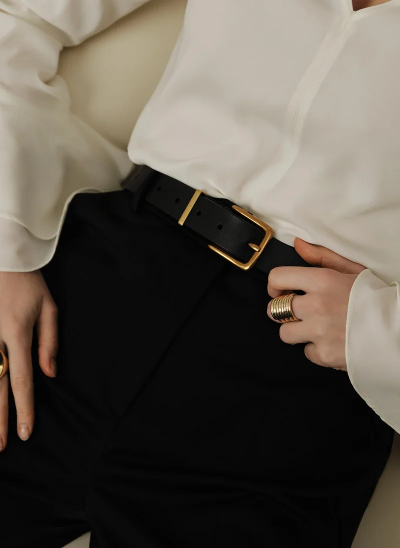 Lichi Wide leather belt