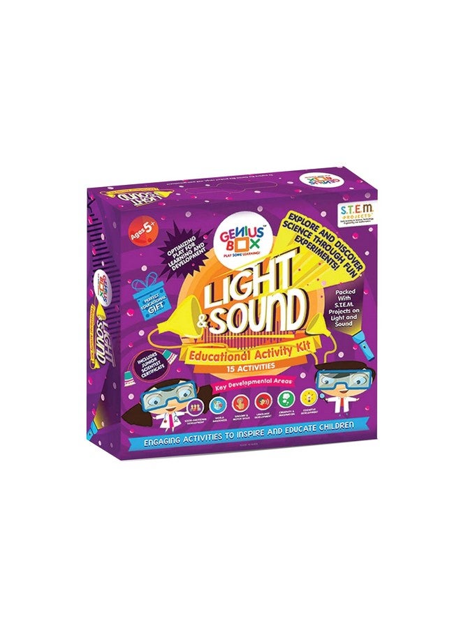 Genius Box - Play some Learning STEM Toy for 5+ Year Age: Light and Sound DIY,Activity Kit, Learning Kit, Educational Kit,Multicolor, Wood;Paper 15 Activity Kit - Image 1
