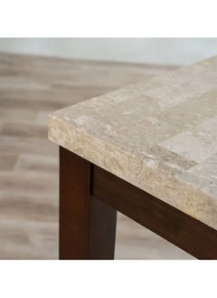 DANUBE HOME طاولة طعام برودي ذات ارتفاع منضدة تتسع لأربعة أشخاص، قوية ومتينة، طاولة طعام للمطبخ بتصميم عصري، أثاث لغرفة المعيشة في المنزل، الطول 107 × العرض 107 × الارتفاع 92 سم - بيج  - Image 4