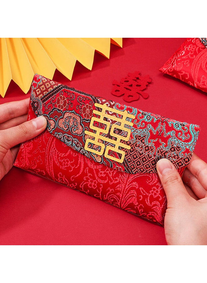 Green Reed Qingwei Fabric Red Envelope With "wan Yuan" Character, High-end Wedding Engagement Gift, Retro Double Happiness Red Envelope - Image 1