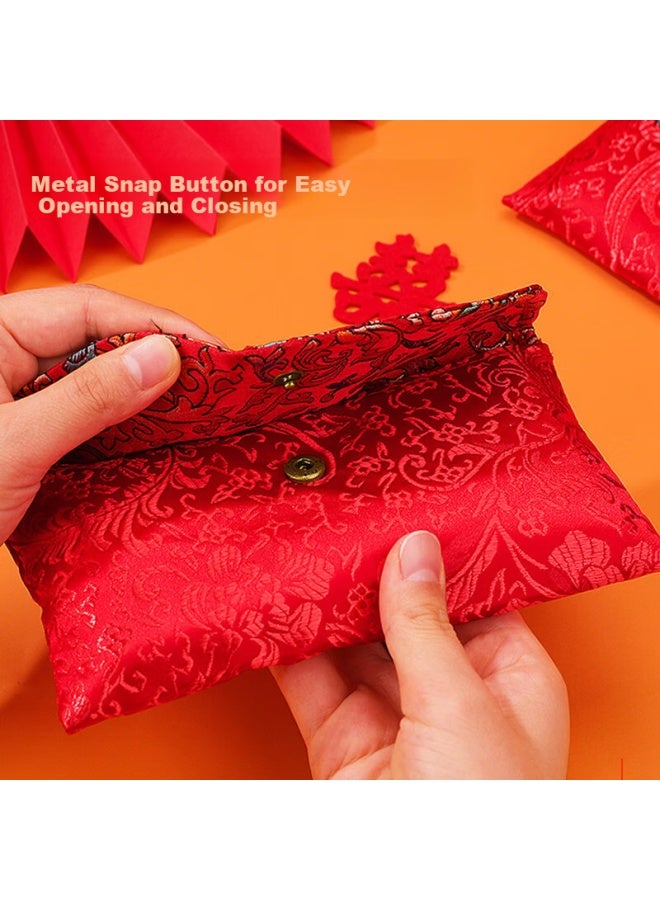 Green Reed Qingwei Fabric Red Envelope With "wan Yuan" Character, High-end Wedding Engagement Gift, Retro Double Happiness Red Envelope - Image 2
