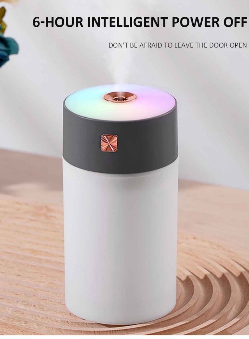 Rainbow Cup Car Humidifier USB Mini Mist 300ML Diffuser Grey/White