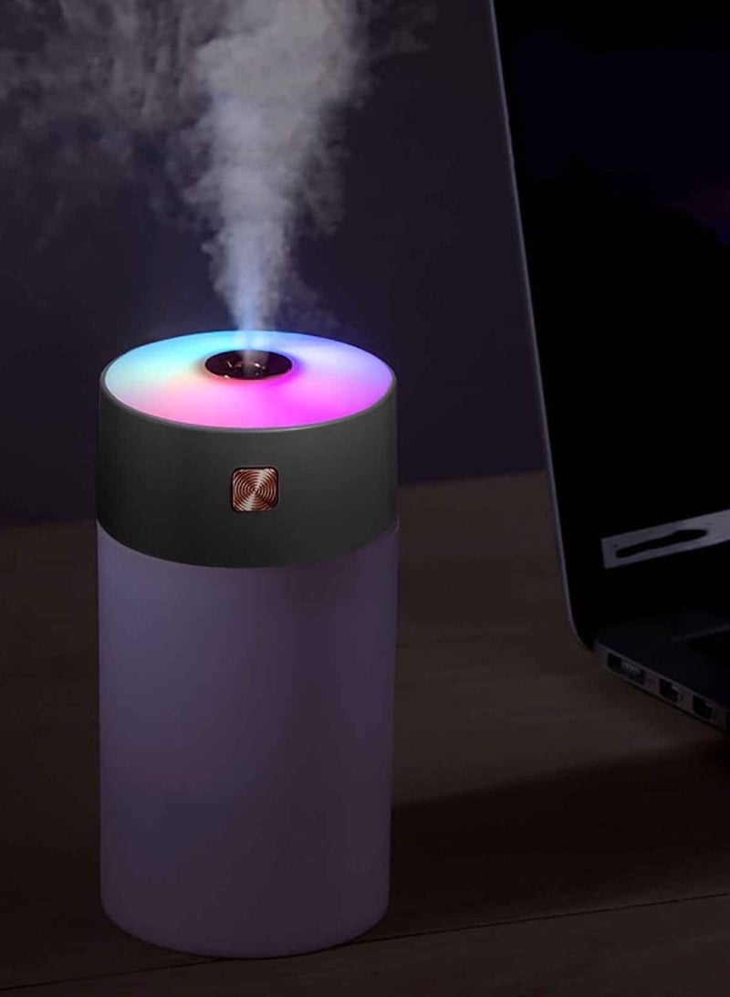 Rainbow Cup Car Humidifier USB Mini Mist 300ML Diffuser Grey/White
