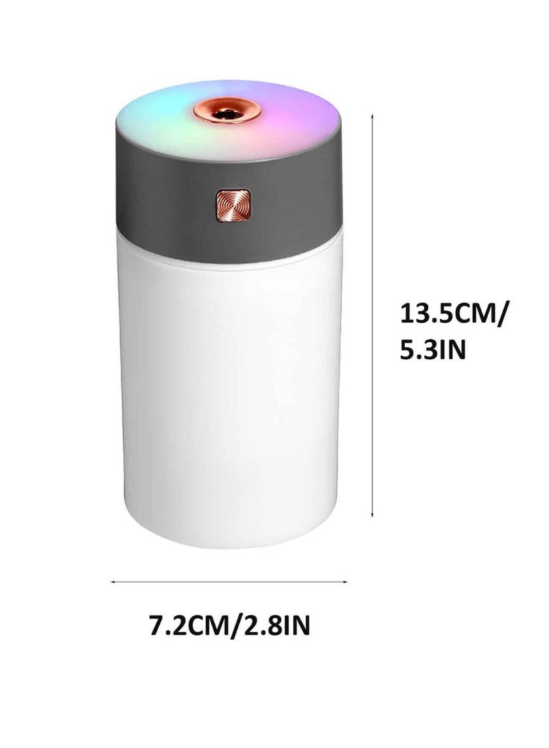 Rainbow Cup Car Humidifier USB Mini Mist 300ML Diffuser Grey/White