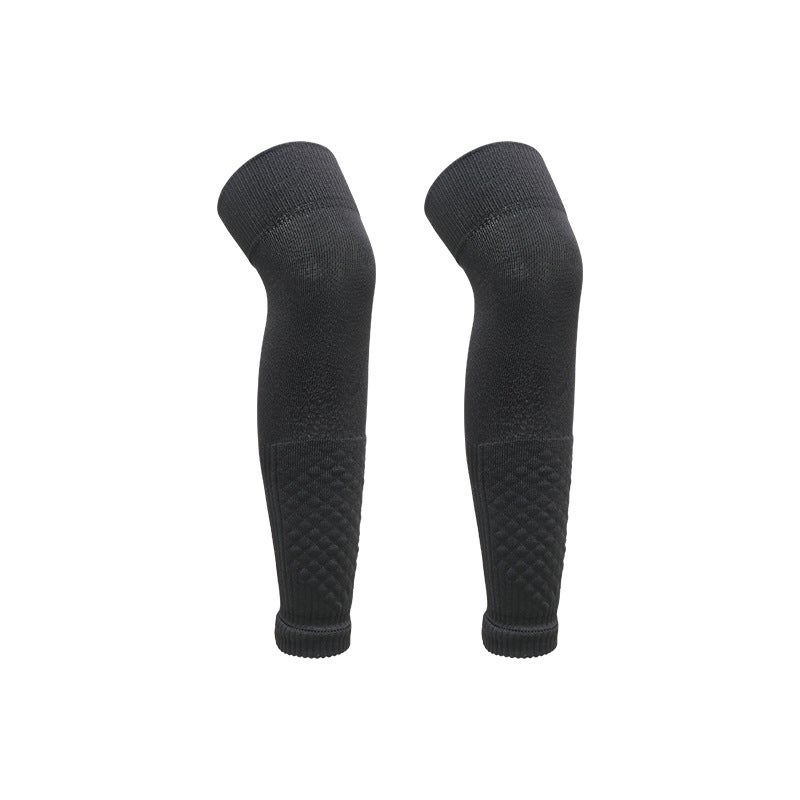 New Over-Knee Breathable Soccer Shin Guard Socks 609 black  - Image 1